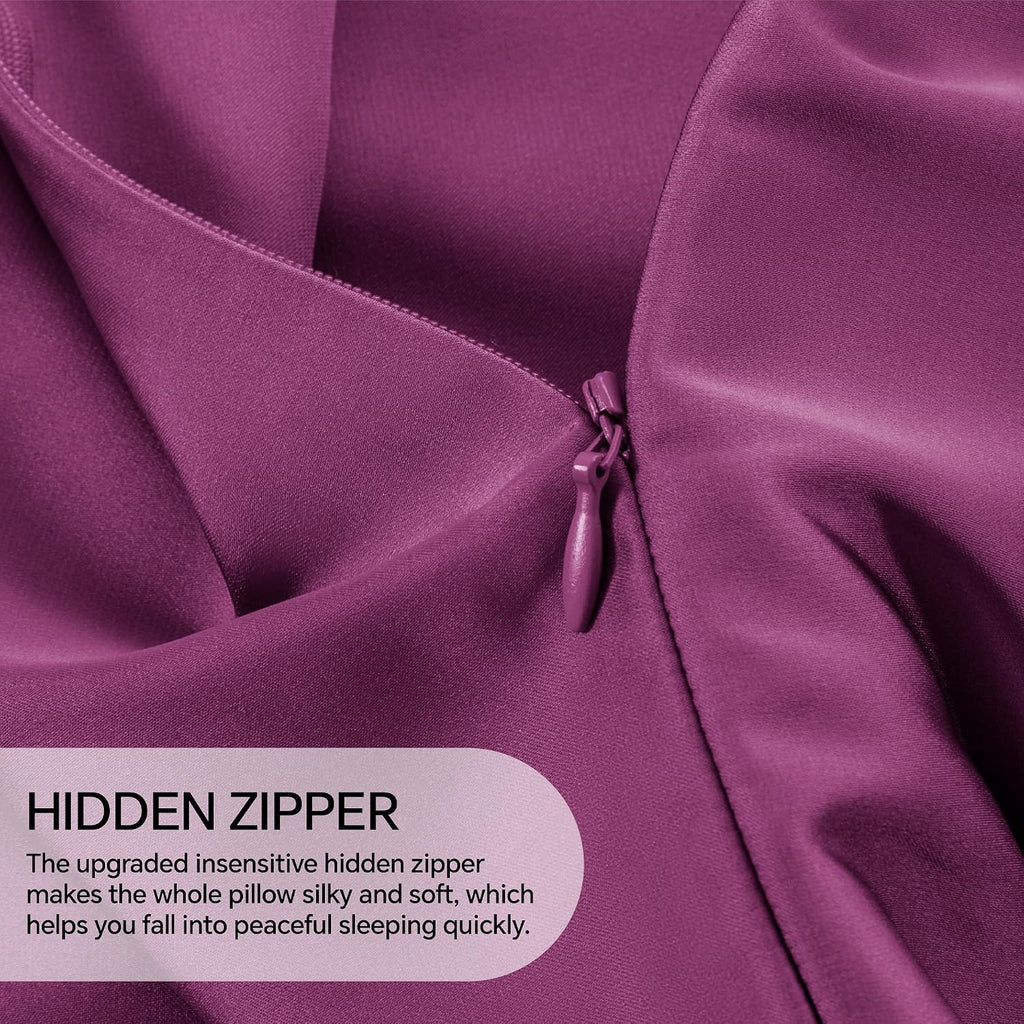 Infiixso Mulberry Silk Pillowcase for Hair and Skin, Silk Pillow Cases Queen Size Set of 2 with Hidden Zipper 20x30 Inches, Ultra Smooth an…