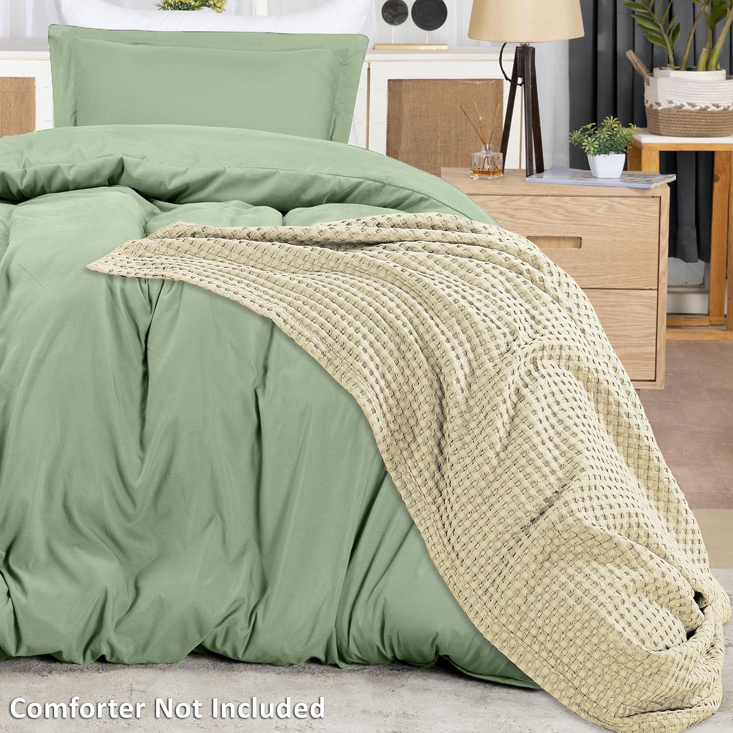Utopia Bedding Duvet Cover Twin Size - 2 Piece with Zipper Closure - 1 Comforter Cover 68X90 Inches & 1 Pillow Sham 20X26 Inches (Sage)…
