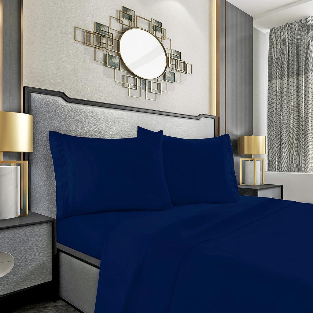 MocassiLuxuryBedding Mocassi Cali King Sheet Set - Luxury Hotel 1800 Premier Bedding Sheets & Pillowcases - Ultra Soft Breathable & Cooling…