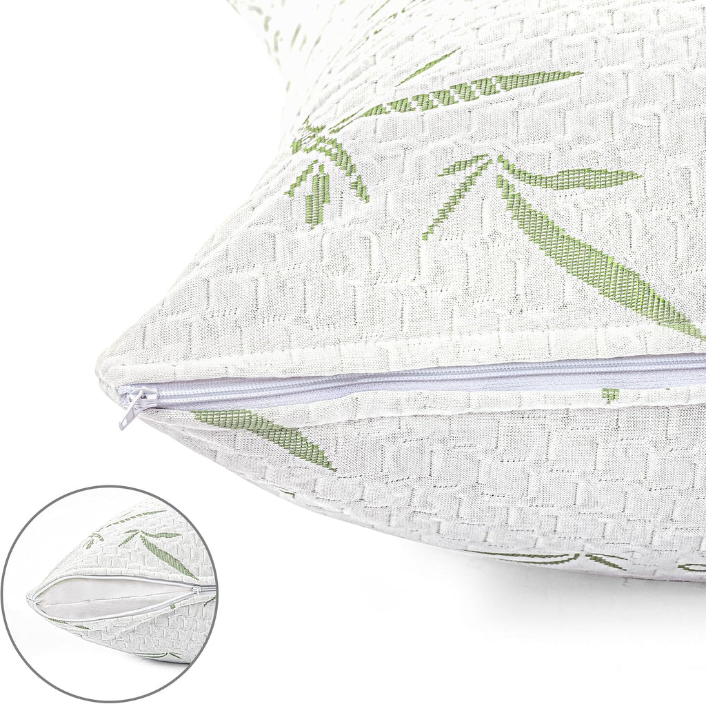 Utopia Bedding Waterproof Pillow Protectors with Zipper Queen Size (2 Pack), Soft and Cooling Bamboo Viscose Pillow Covers, Bed Bug Proof…