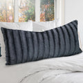 Cheer Collection Faux Fur Long Body Pillow - Accent Throw Pillow for Bed and Couch - Decorative Lumbar Pillow with Insert, Gray (18" x 40")