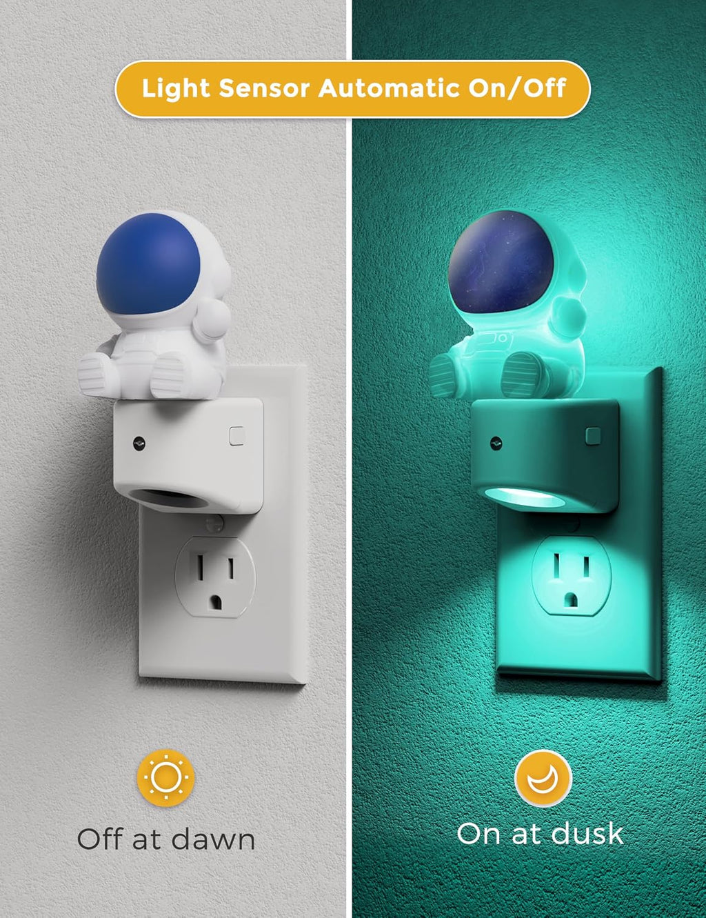 L LOHAS LED Night Light for Kids, 3D Space Night Light Plug in, Dusk to Dawn Nursery Night Lights, RGB+Soft White 3000K, 3 Lighting…