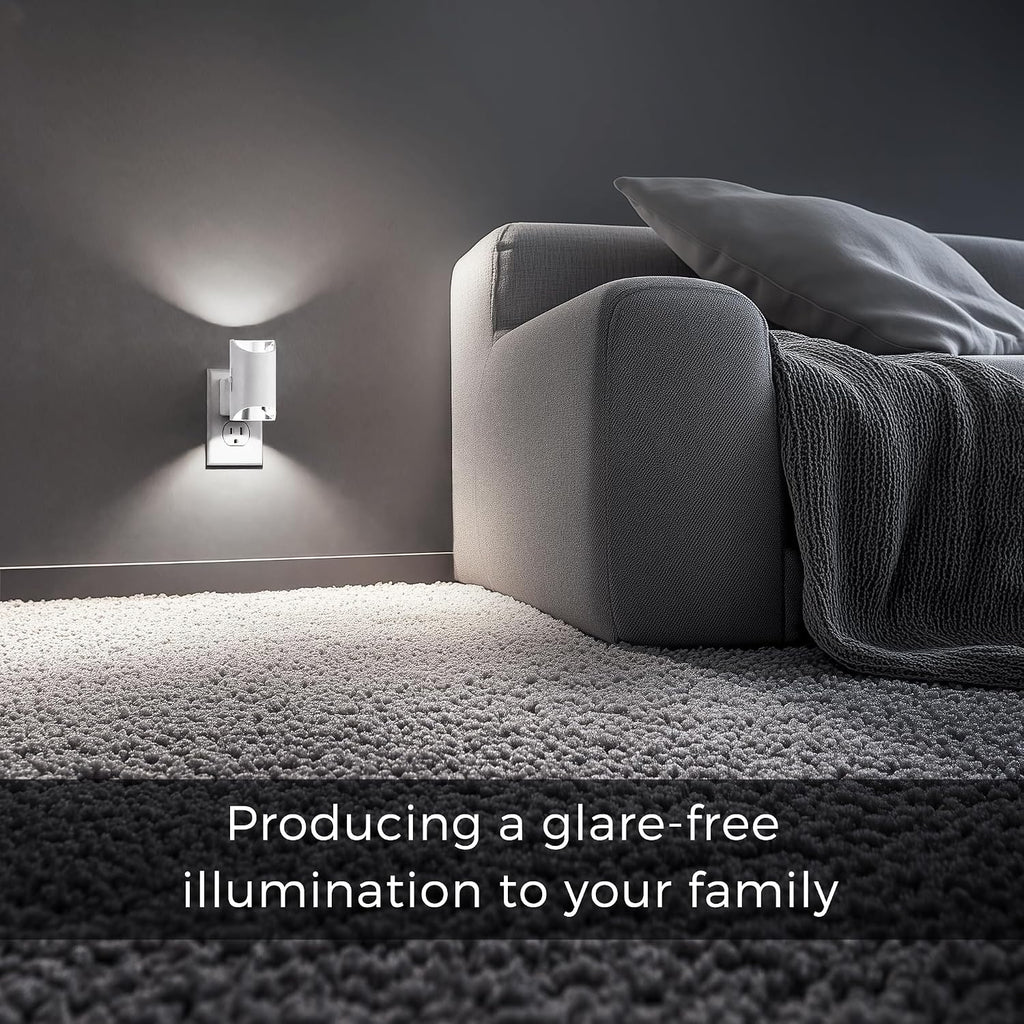 L LOHAS LED Night Light, Night Lights Plug into Wall, 5000K Daylight White, Dimmable Night Light 0-100LM with Light Sensor, Plug in Night…