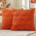 decorUhome Decorative Two Rust Pumpkins Thanksgiving Throw Pillow Covers 18x18 Set of 2, Soft Chenille Jacquard Farmhouse Textured Pillow…