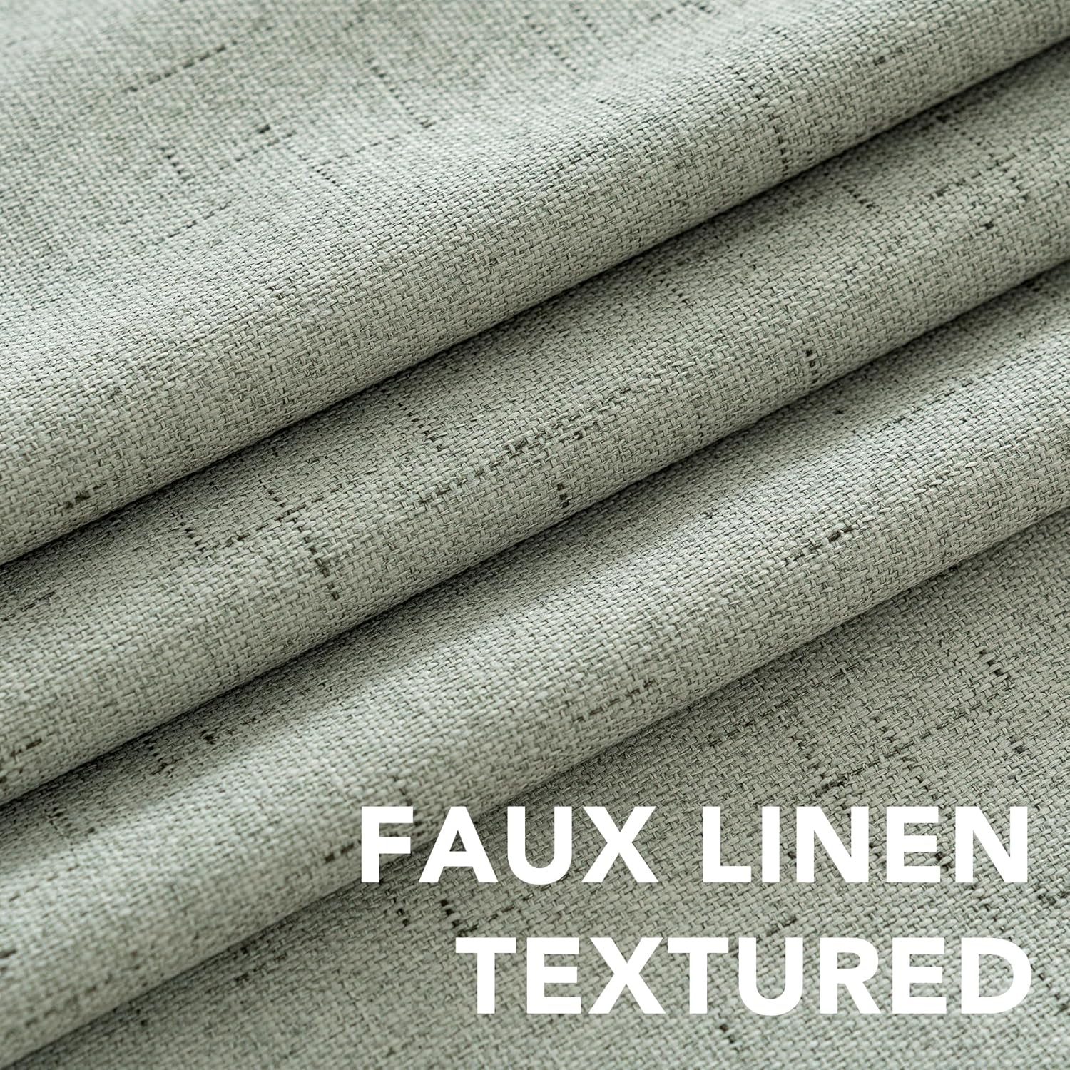 H.VERSAILTEX Primitive Linen Curtains 100% Blackout Curtain Drapes Burlap Fabric Curtains with White Thermal Insulated Liner, Grommet Top…