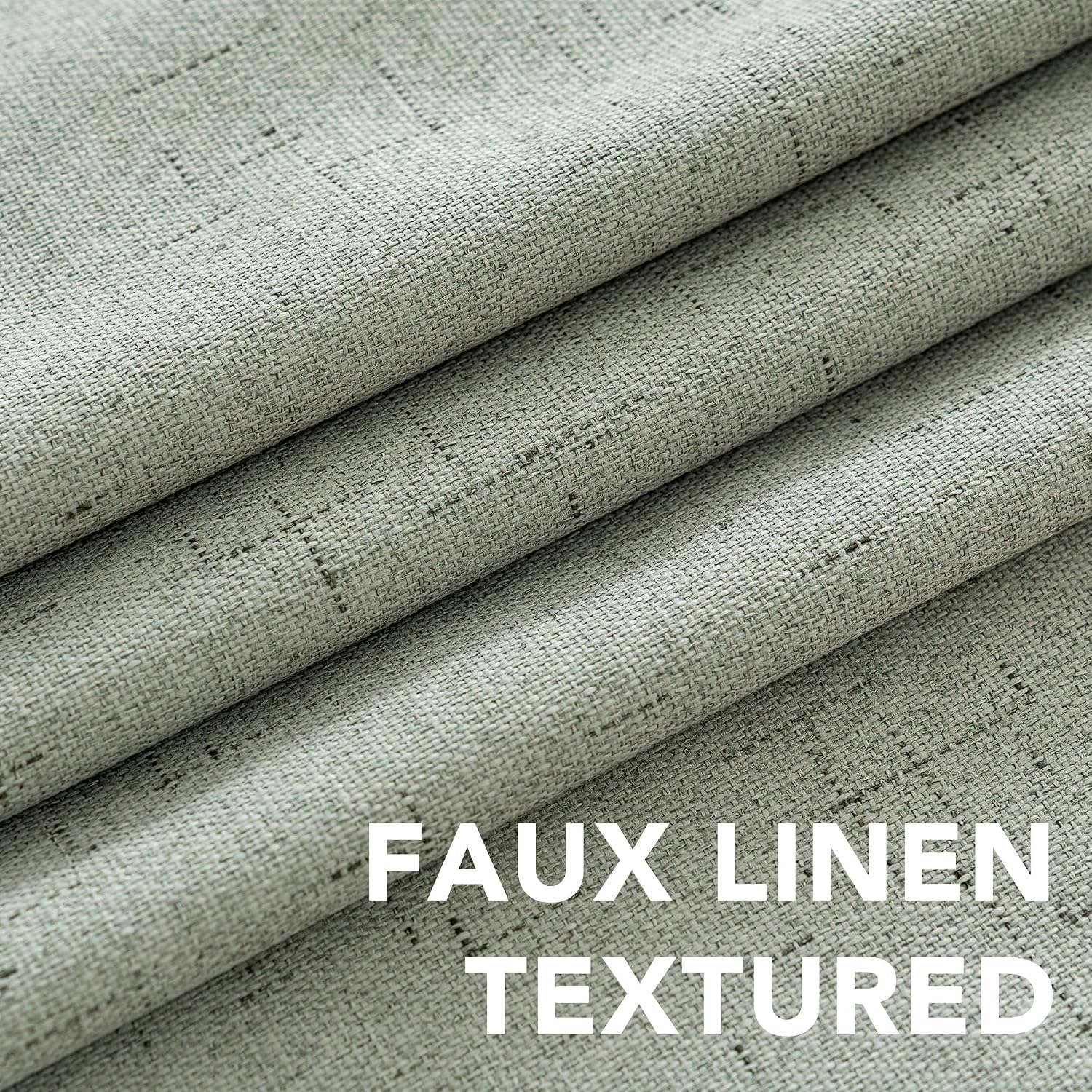H.VERSAILTEX Primitive Linen Curtains 100% Blackout Curtain Drapes Burlap Fabric Curtains with White Thermal Insulated Liner, Grommet Top…