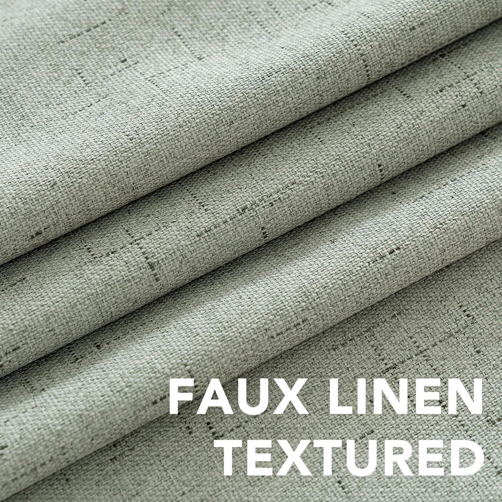 H.VERSAILTEX Primitive Linen Curtains 100% Blackout Curtain Drapes Burlap Fabric Curtains with White Thermal Insulated Liner, Grommet Top…