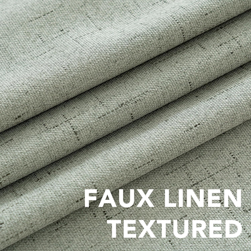 H.VERSAILTEX Linen Blackout Curtains 63 Inches Long 100% Absolutely Blackout Thermal Insulated Textured Linen Look Curtain Draperies…