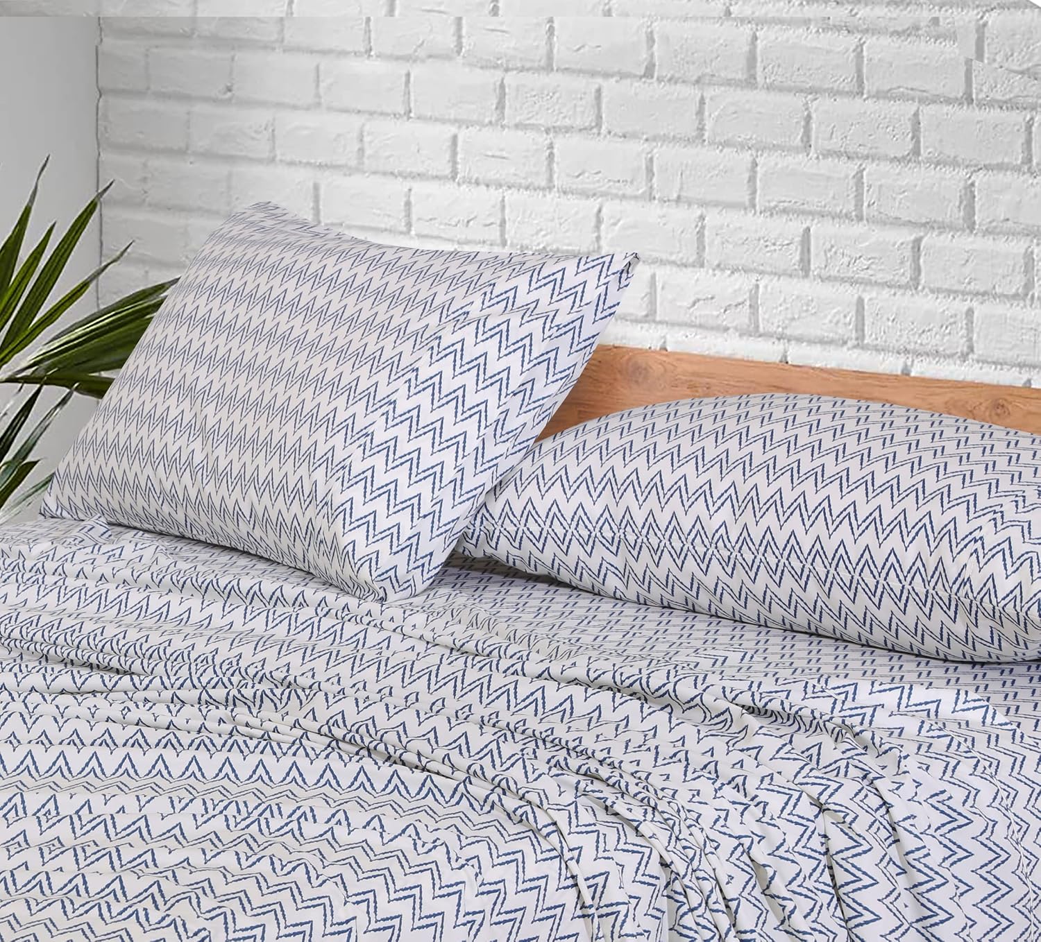 Ruvanti 100% Cotton Percale Sheets Split King Size – Crisp Cooling Bed Sheets for Hot Sleepers, Deep Pocket 16”, Soft Breathable & Durable…