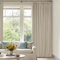 Twodrapes 70 Inch Extra Wide 100% Blackout Curtain 84 Inches Long for Living Room Pinch Pleated Thick Linen Oatmeal Beige Thermal Drapes Ba…