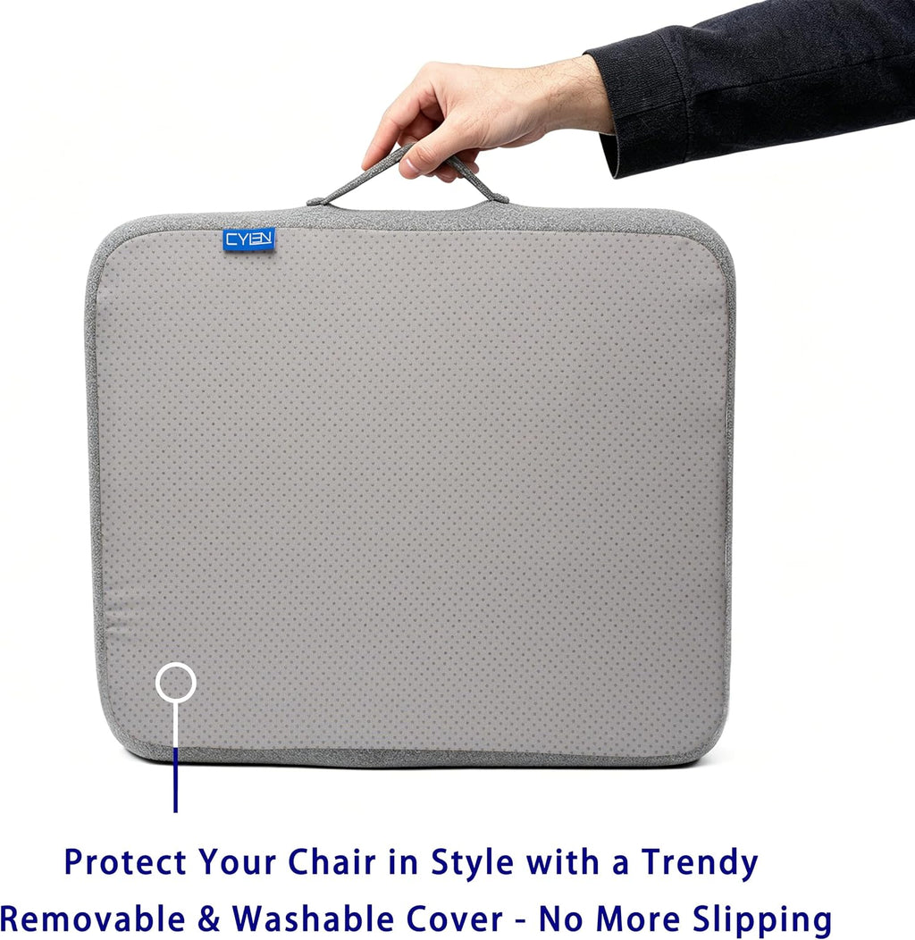 Cylen Ifoam Gel Infused Memory Foam Layer Wheelchair Cushion - Seat Cushion for Wheelchair-Office Chair, Kitchen Chair-Pressure Sore and Ta…