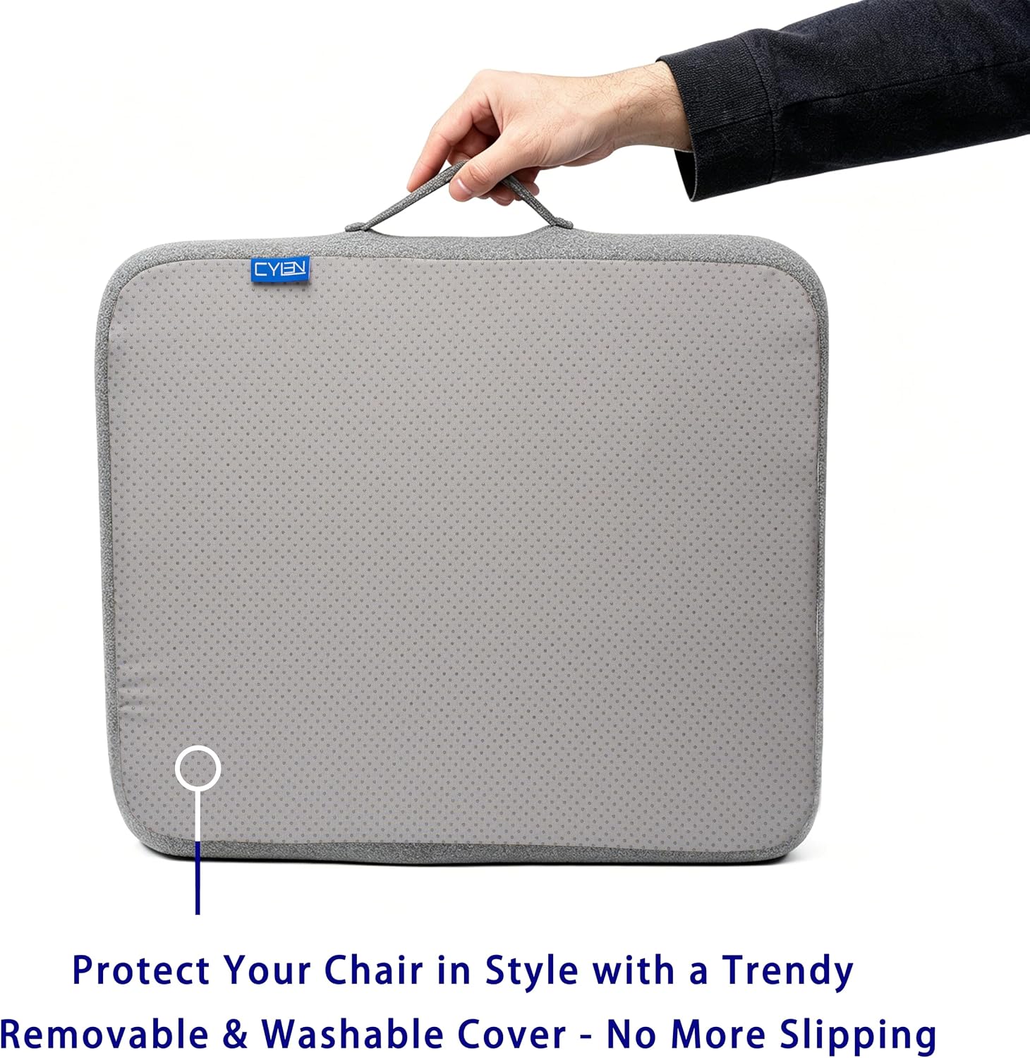 Cylen Ifoam Gel Infused Memory Foam Layer Wheelchair Cushion - Seat Cushion for Wheelchair-Office Chair, Kitchen Chair-Pressure Sore and Ta…