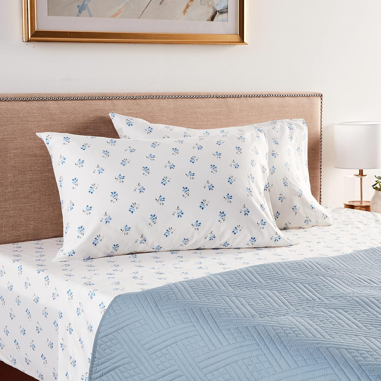 StoneCottage Stone Cottage - Queen Sheets, Cotton Percale Bedding Set, Crisp & Cool Ideal Bedding Set (Blue Sketchy Ditsy, Queen) Cotton Bl…