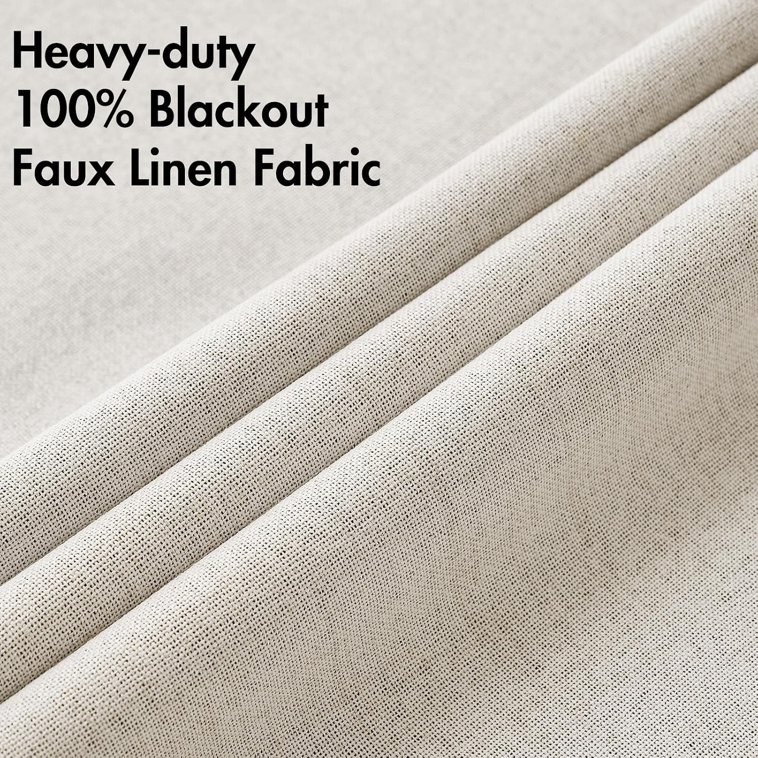 Miulee Linen Curtains 100% Blackout for Bedroom Thermal Insulated Birch Grommet Room Darkening Curtains & Drapes for Living Room Nursery 52…
