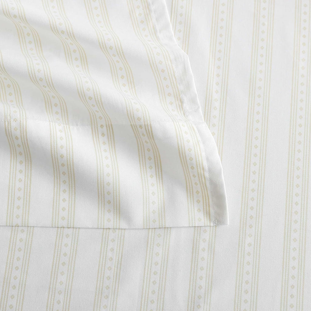 MarthaStewart Martha Stewart - Full Size Sheets Set, Crisp & Tailored Cooling Sheets with a Smooth Cotton Percale Lightweight Feel - Bed Sh…