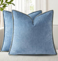 decorUhome Chenille Soft Cozy Throw Pillow Covers 22x22 Set of 2, Modern Farmhouse Boho Velvet Decorative Euro Sham Pillow Cases with Stitc…