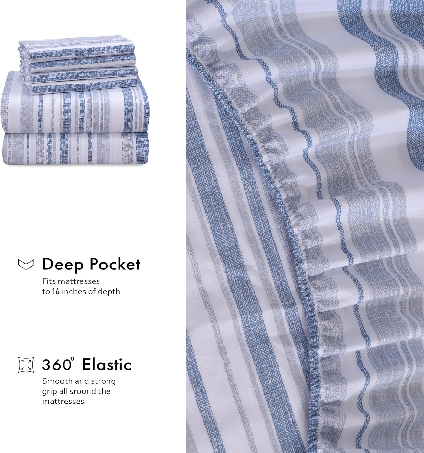 Ruvanti 100% Cotton Percale Sheets Twin Size 4 Piece Set, Cooling Bed Sheets for Hot Sleepers, Deep Pocket 16”, Breathable Lightweight & Du…
