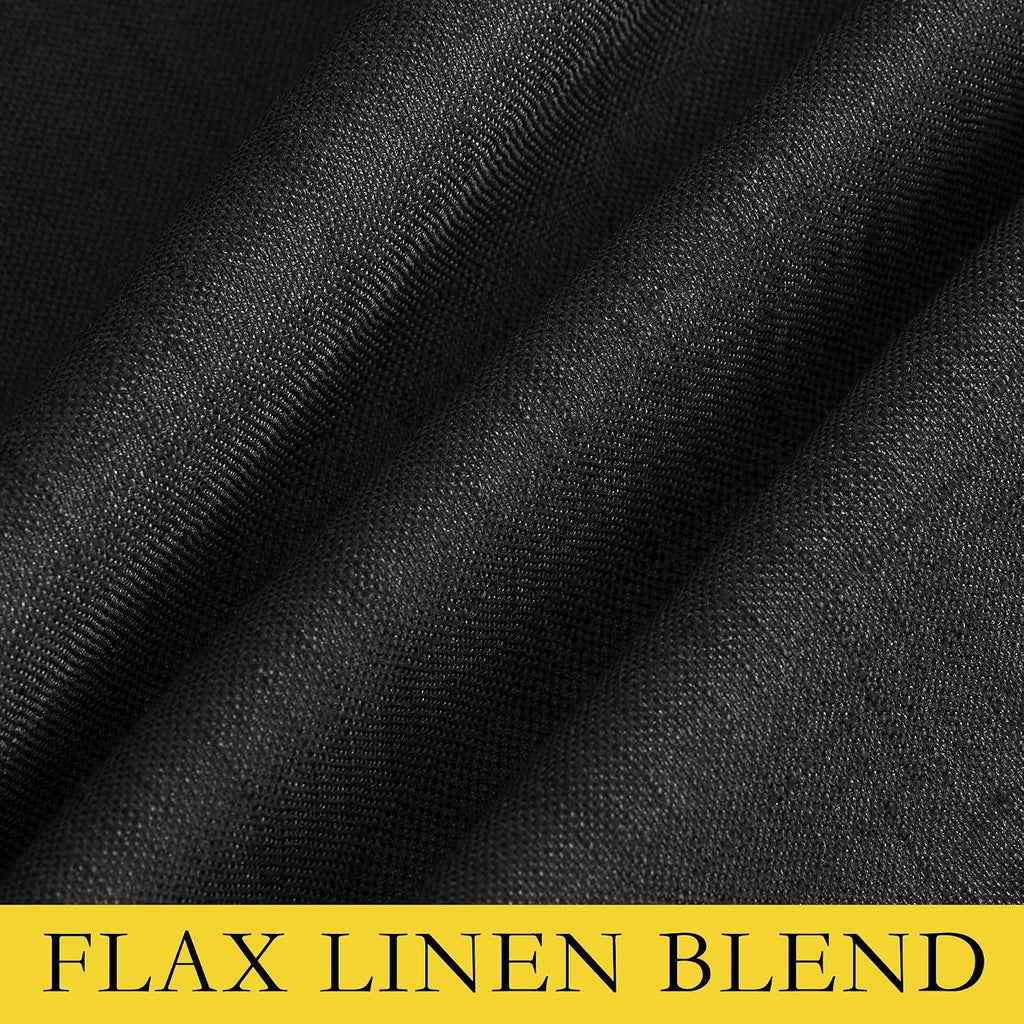 NICETOWN Vintage Open Linen Weave Flax Thermal Curtains, 100% Blackout Curtains 120 inches Long for Dining Room, Soundproof Window…