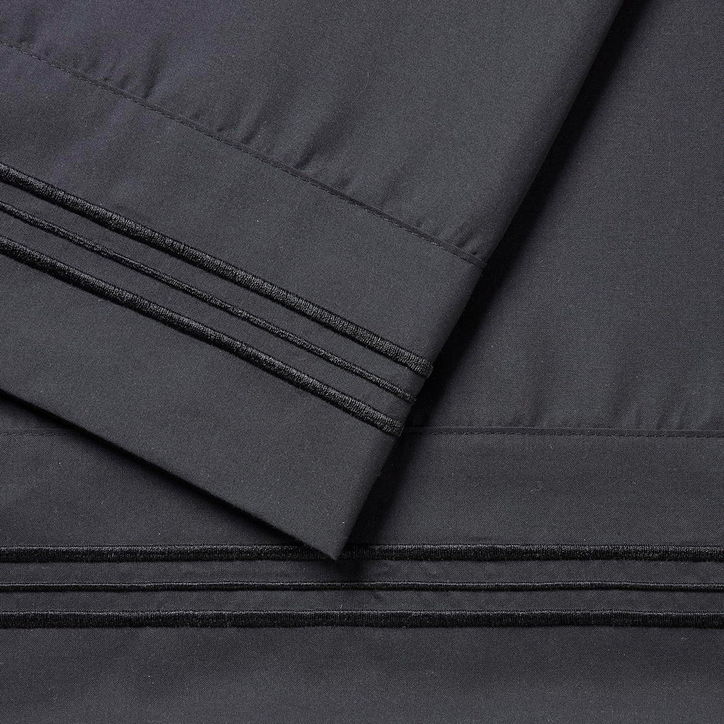 Nestl Black Pillow Cases - Queen Size Set of 2, Soft 1800 Microfiber Pillow Cases, Envelope Closure, 20x30 Inches cotton Black