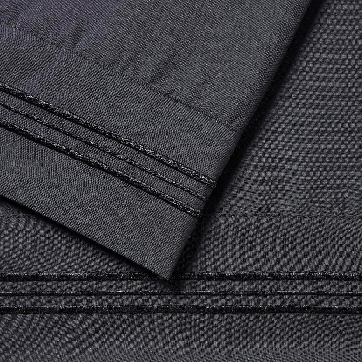 Nestl Black Pillow Cases - Queen Size Set of 2, Soft 1800 Microfiber Pillow Cases, Envelope Closure, 20x30 Inches cotton Black