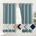 NICETOWN 100% Absolutely Blackout Linen Curtains with Thermal Insulated Liner, Skylark Blue, 52" Wide, 45" Length Energy Saving Curtains…