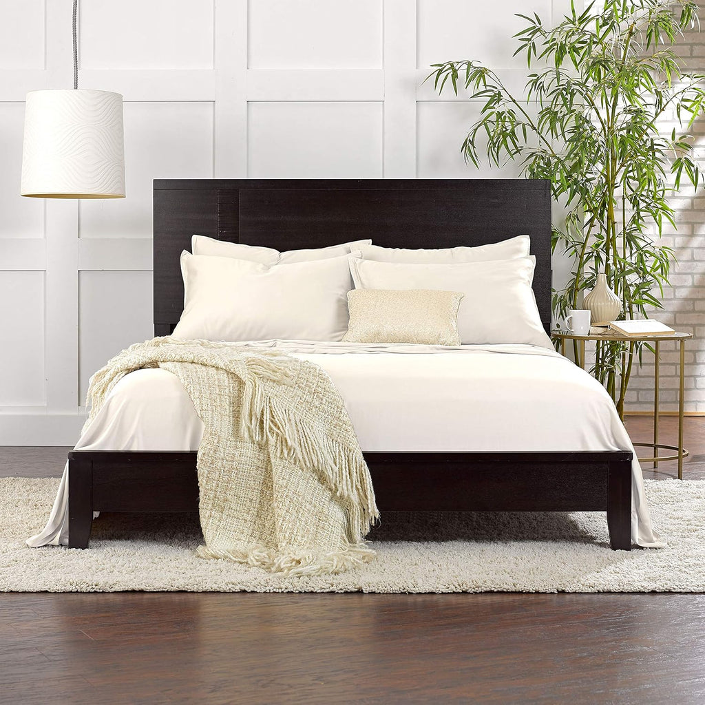 Queen Pillowcases by Pure Bamboo, Genuine 100% Organic Viscose Derived from Bamboo, Luxuriously Soft & Cooling, Double Stitching…