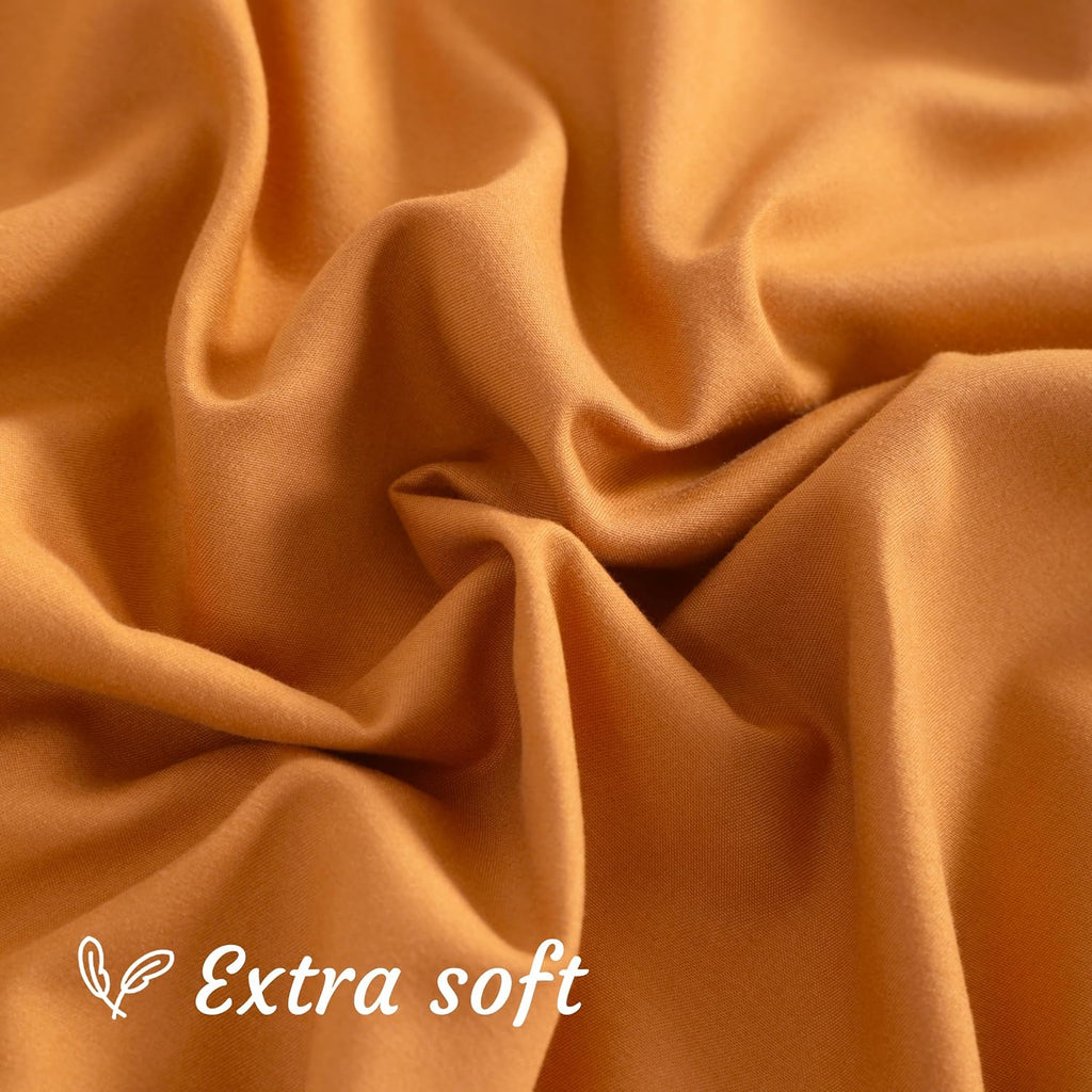 Ntbay Queen Pillow Cases Set, 2 Pack Brushed Microfiber 20x30 Inches, Soft, Wrinkle, Fade, Stain Resistant Pale Orange Pillow Cases with En…