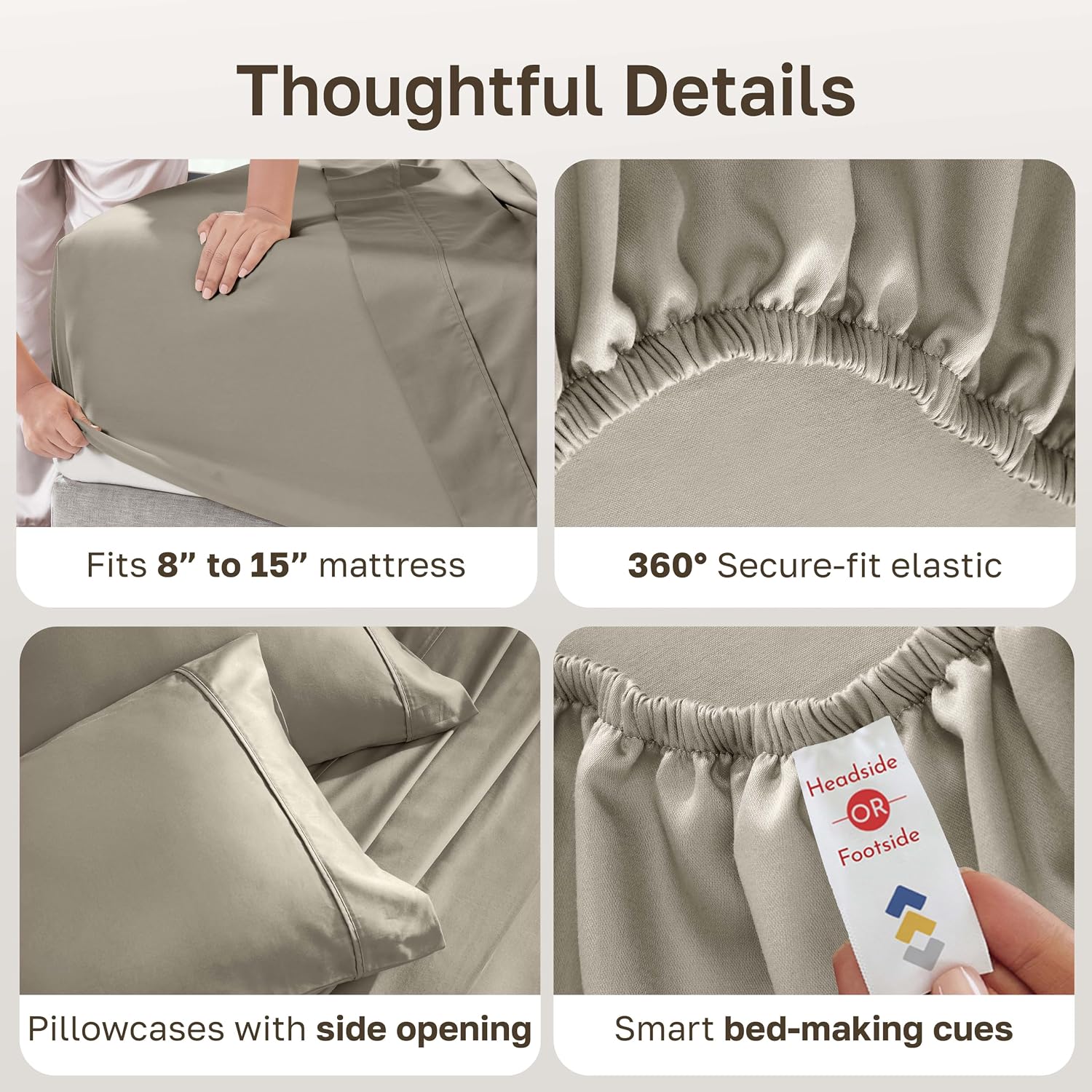 CaliforniaDesignDen California Design Den Soft 100% Cotton Bed Sheets Split King Set, 400 TC Good Housekeeping Award Winner, Silky Smooth S…