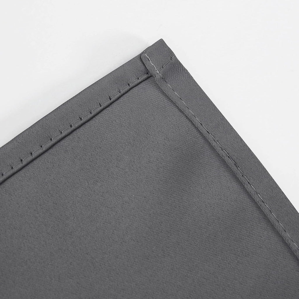 Lemomo Frost Grey Blackout Curtains/52 x 45 Inch Length Kids Curtains/Set of 2 Panels Grommet Bedroom Curtains for Living Room 45 Inch Grey