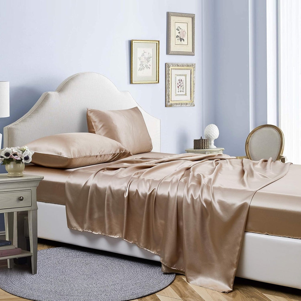 Lcbd Satin Pillowcase Queen Size for Hair and Skin, Taupe Silk Satin Pillowcases Set of 2, Satin Cooling Pillow Covers with Envelope Closur…