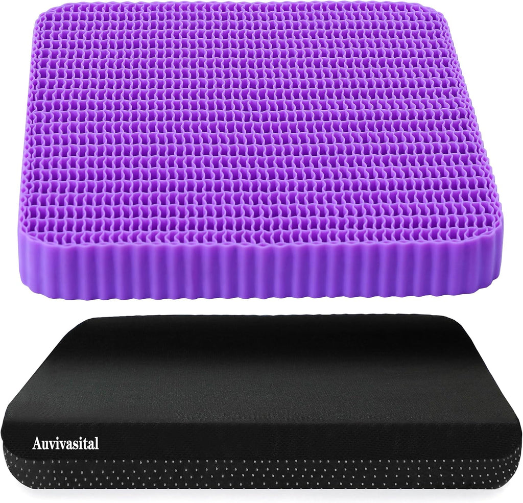 Auvivasital Innovative Gel Seat Cushion for Long Sitting, Soft and Breathable, Seat Cushion for Back, Sciatica, Hip, Tailbone, Used…