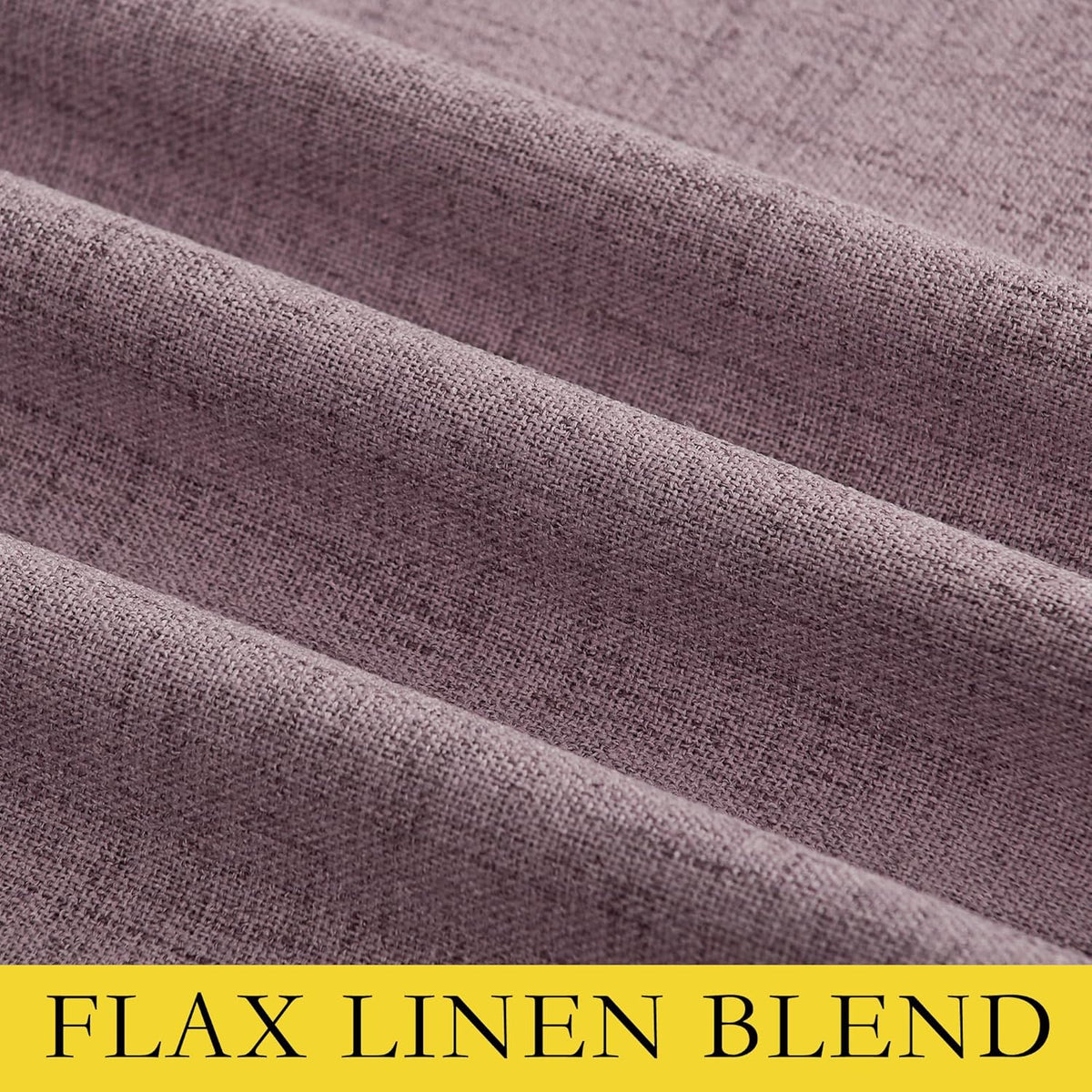 NICETOWN Chaise Mauve Vintage Linen 100% Blackout Curtains for Living Room, Thermal Insulated Curtains 95" Long, Noise Reducing Window…