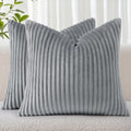 SimmoreHomeDecor Simmore Decorative Throw Pillow Covers 16x16 Set of 2, Soft Natural Plush Flannel Double-Sided Fluffy Couch Pillow Covers…