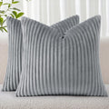 SimmoreHomeDecor Simmore Decorative Throw Pillow Covers 22x22 Set of 2, Soft Natural Plush Flannel Double-Sided Fluffy Couch Euro Sham Pill…