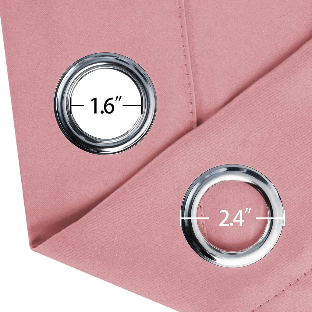 Lemomo Blackout Curtains 66 x 84 inch/Pink Curtains Set of 2 Panels/Thermal Insulated Room Darkening Bedroom Curtains 84 inch Pink