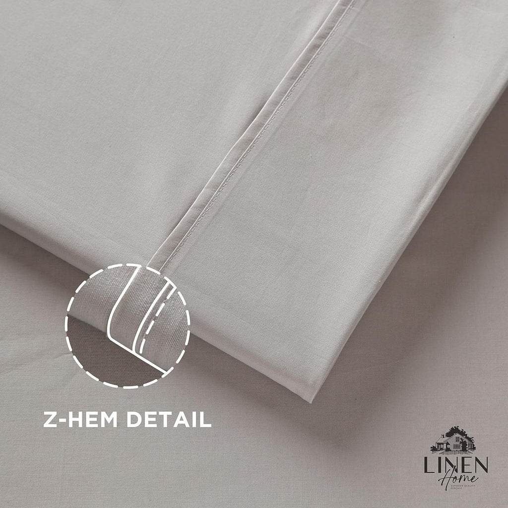 Linen Home 100% Cotton Percale Pillowcases King Size, Silver, 2 Pieces of Pillow Case, Crisp and Cool Strong Bed Linen, 20 inches X 36…