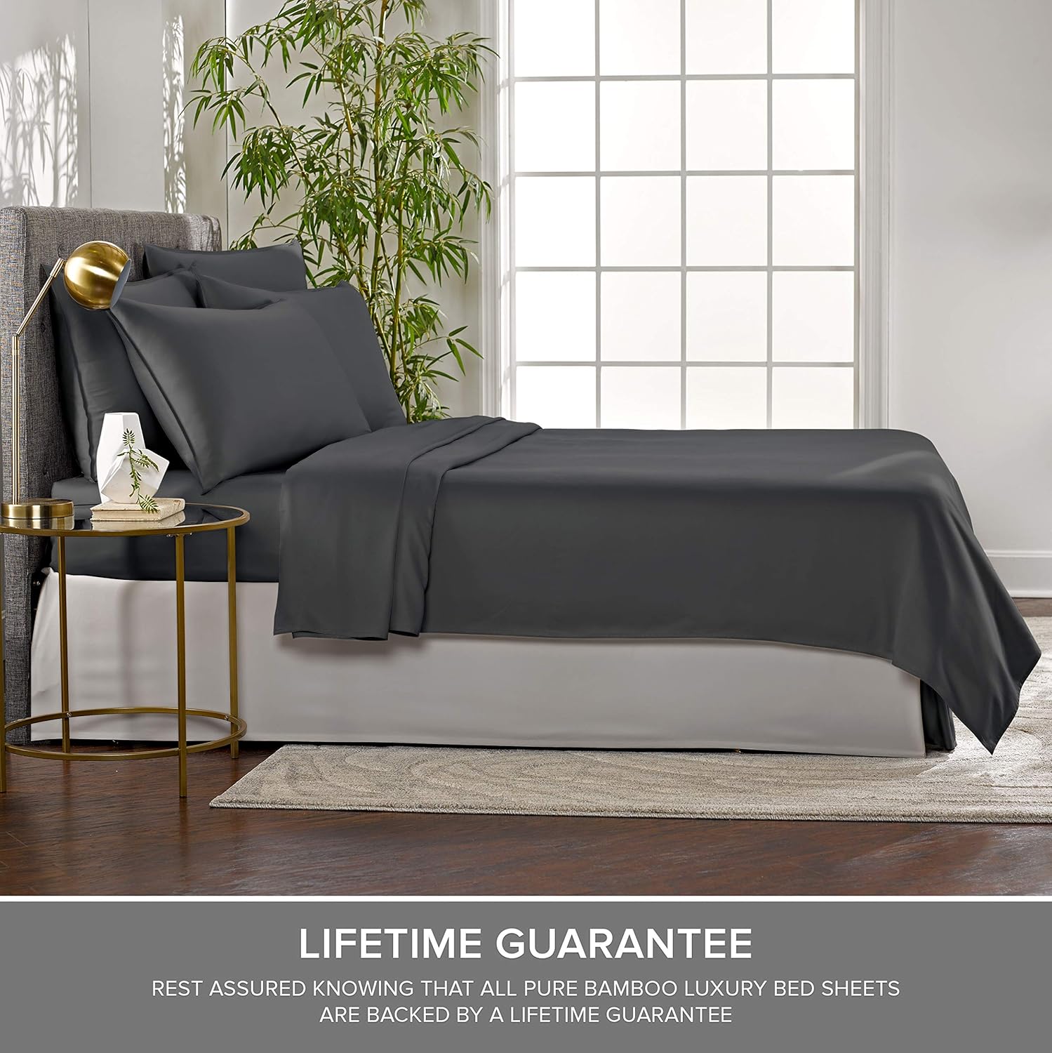 PureBamboo Pure Bamboo Short Queen Sheets for RV Camper (60"x75") - Genuine 100% Organic Viscose Derived from Bamboo Bed Sheet Set, Soft &…