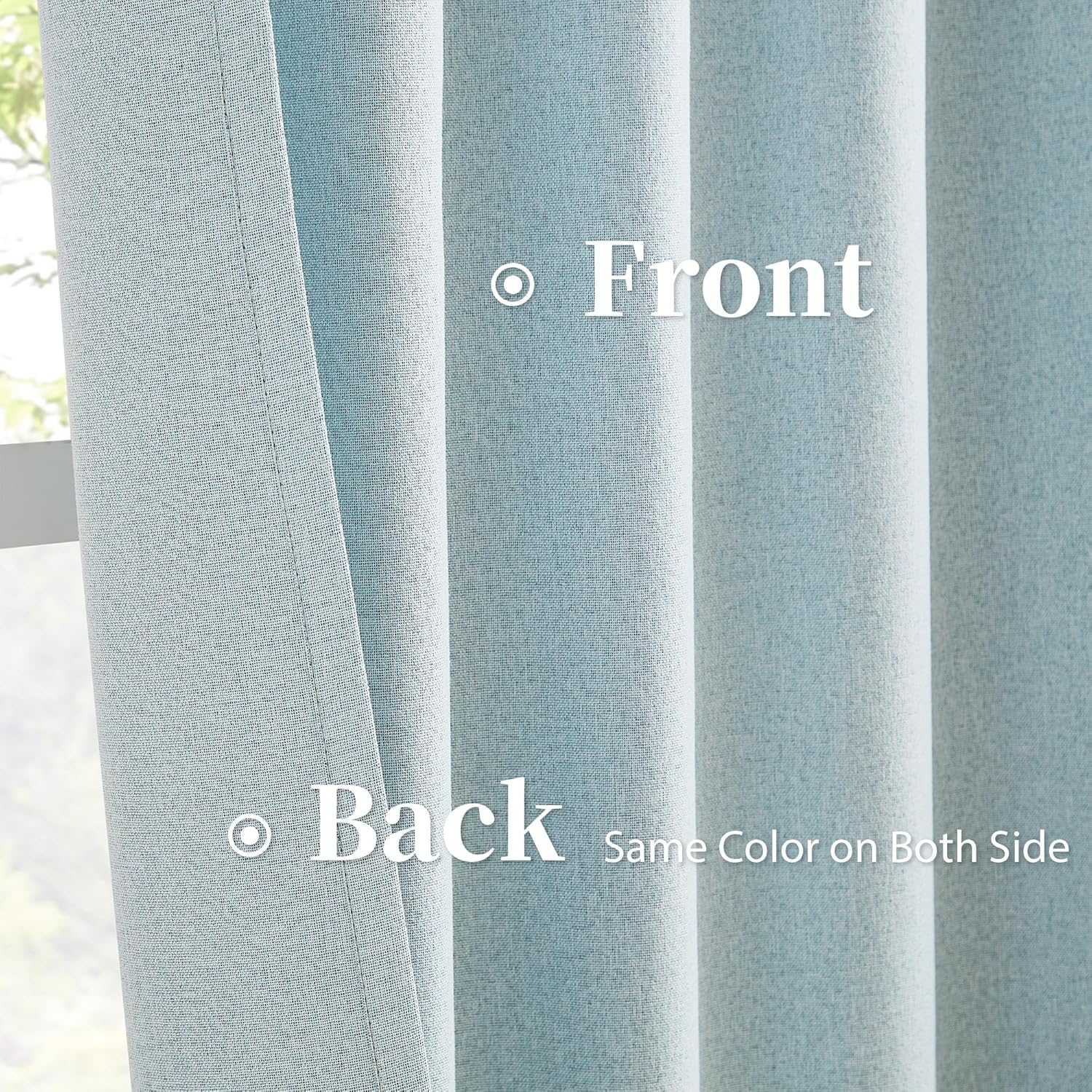 Keqiaosuocai Full Shading Blackout Linen Curtains Set, Pair of Energy Smart Noise Reducing Drapes for Bedroom, Privacy Assured Panels Back…
