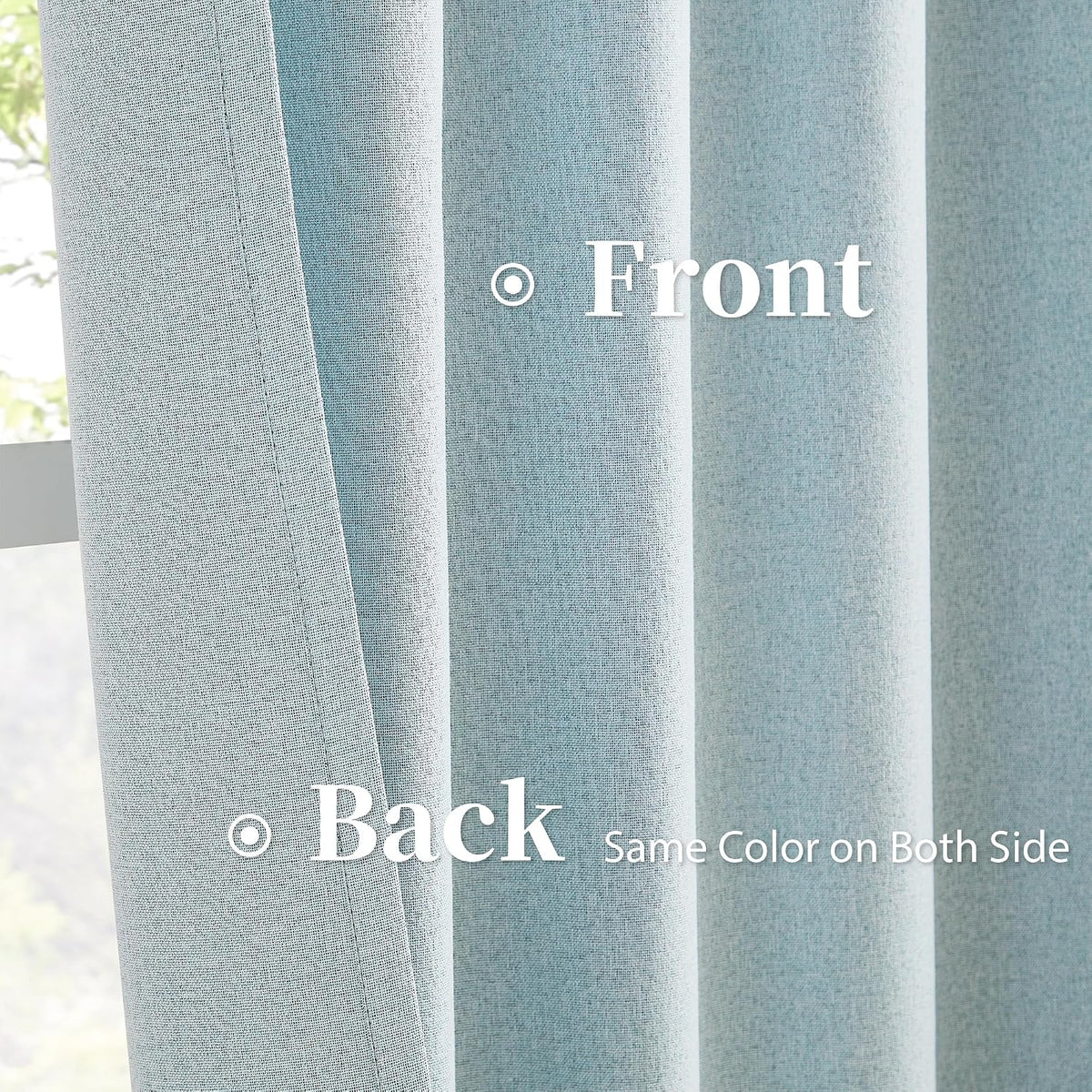 Keqiaosuocai Full Shading Blackout Linen Door Curtains for Doorway, Pair of Energy Smart Noise Reducing Drapes for Bedroom, Privacy Assured…