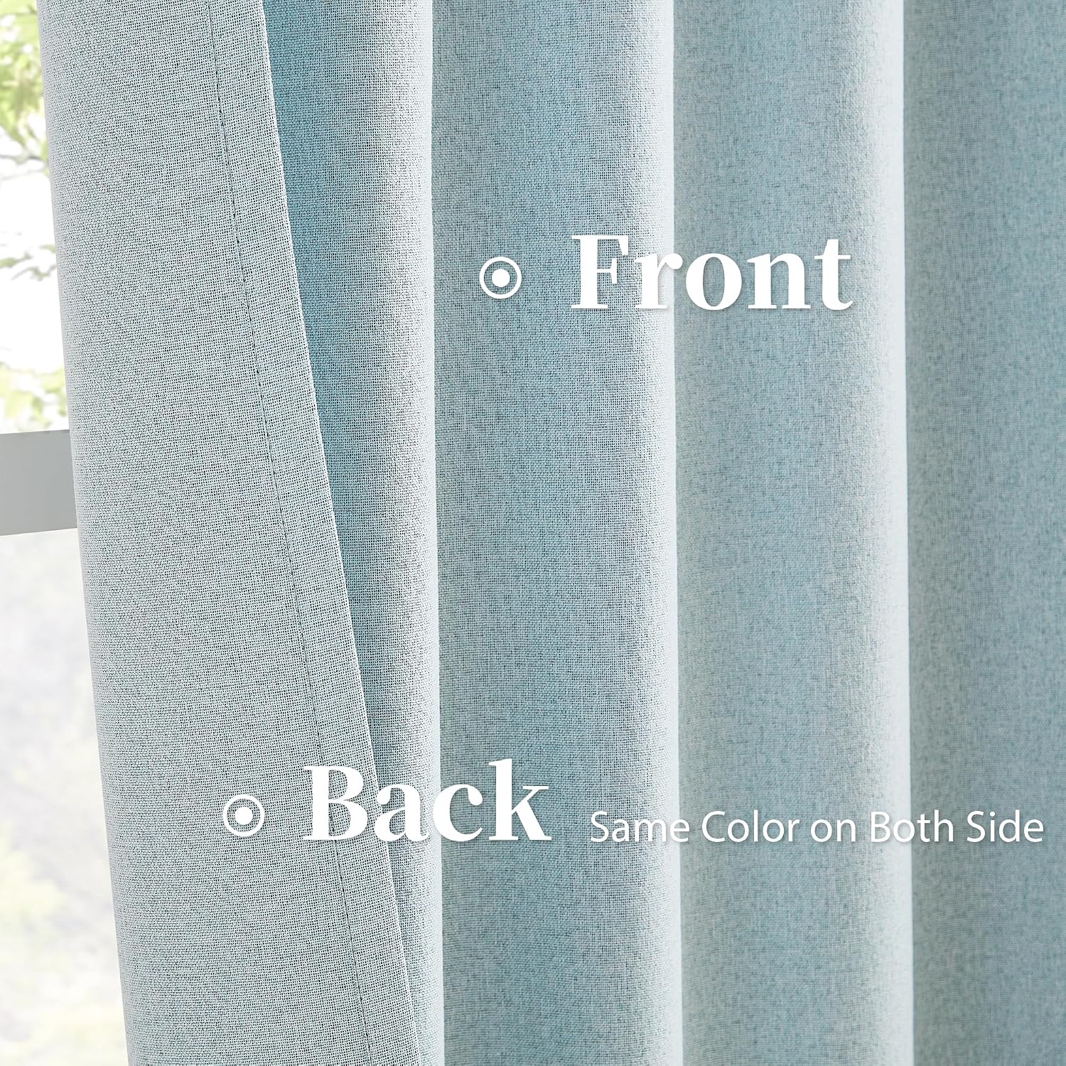 Keqiaosuocai Extra Long 108 Inch Full Blackout Curtains for Large Window, Linen Textured Back Tab Hook Belt Pleated Tall Drapes for Living…
