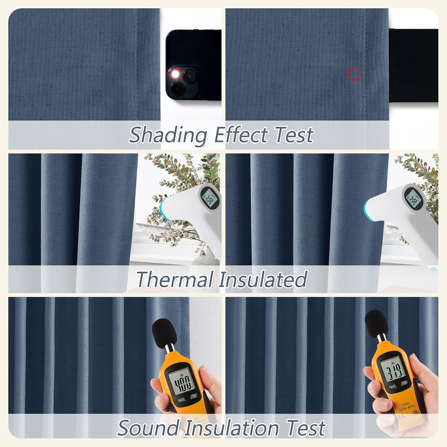 Guken 100% Blackout Curtains 108 Inch Length 2 Panels Set for Living Room Bedroom Back Tab Thermal Insulated Black Out Linen Drapes Room Da…