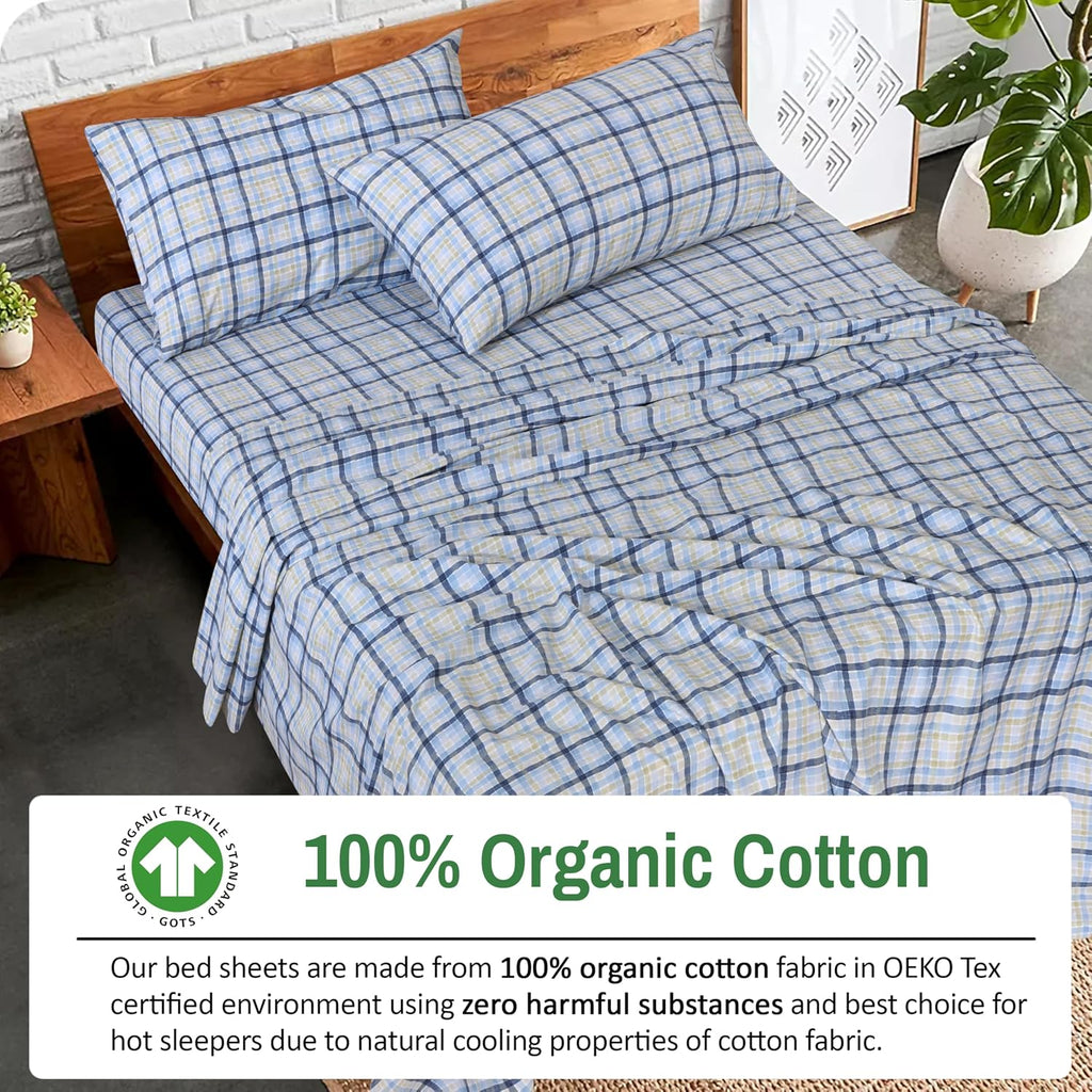 Ruvanti 100% Cotton Organic Percale Sheets Cal King Size – Crisp Cooling Bed Sheets for Hot Sleepers, Deep Pocket 13”, Soft Peach Finish, B…