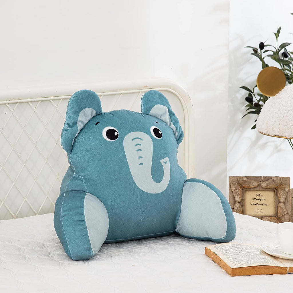 UnicornsRobots Unicorns & Robots Kids Reading Backrest Pillow with Arms, Mini Bedrest Lounge Pillow, Prop Up Elephant Bed Rest Pillows for…