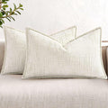 decorUhome Chenille Throw Pillow Covers 12x20 Set of 2, Soft Textured Slubby Modern Decorative Pillow Covers with Elegant Design for Couch,…