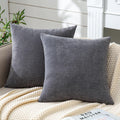 Gawamay Decorative Square Throw Pillow Covers 18"x18" Inch Set of 2, Super Soft Chenille Pillows Farmhouse Fall Pillowcase for Living Room…
