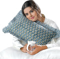 Ridhi Block Print Peacock Blue 20"x12" Set 1-100% Cotton Ruffle Lumbar Sham Cover Boho Floral Pillowcase, Farmhouse Cottagecore Bedding…
