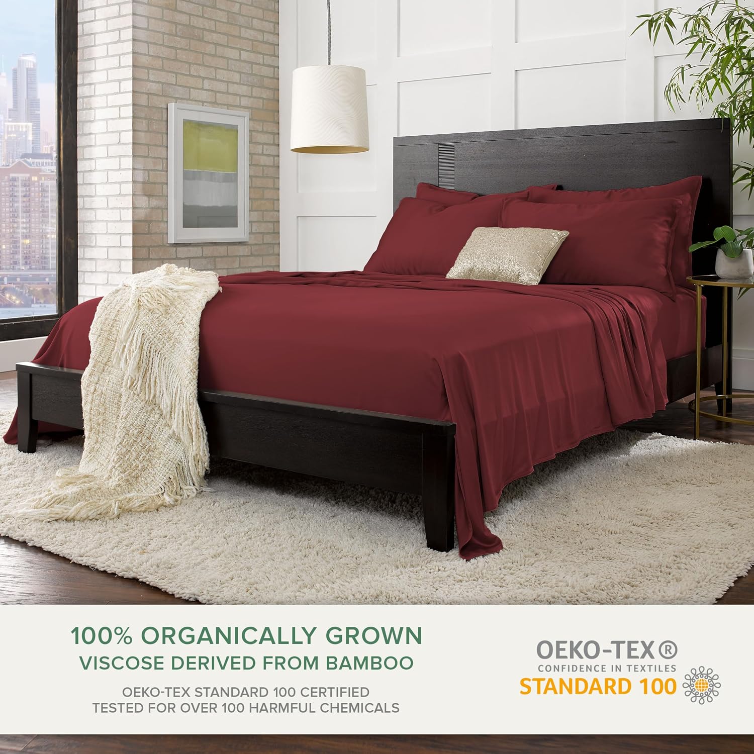 King Pillowcases by Pure Bamboo, Genuine 100% Organic Viscose Derived from Bamboo, Luxuriously Soft & Cooling, Double Stitching, Envelope…