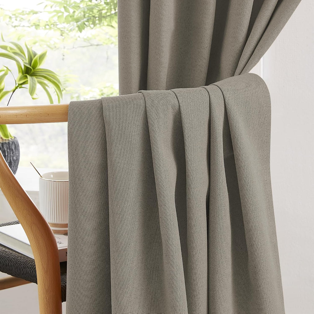 Keqiaosuocai 102 Inches Curtains Blackout Pinch Pleated Drapes Back Tab Hook Belt Country Farmhouse Curtains for Living Room Ceiling Track…