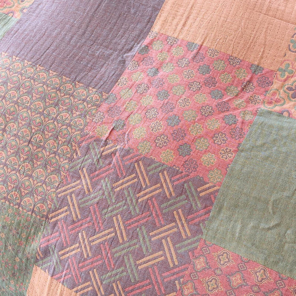 mixinni 100% Cotton Double Layer Yarn Duvet Cover Set, Vintage Patchwork Floral Jacquard Textured Comforter Cover, Reversible Boho Bedding…