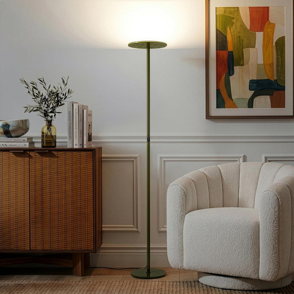 Brightech Sky LED Floor lamp, Torchiere Super Bright Floor Lamp for Living Room Decor & Office - Dimmable, Tall Standing Lamp with Warm…